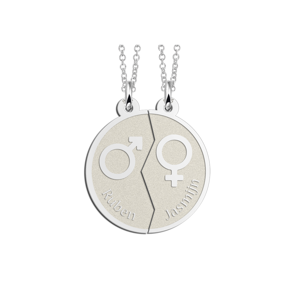 Colgante de plata para amistad entre hombre y mujer Colgante de plata para amistad entre hombre y mujer
