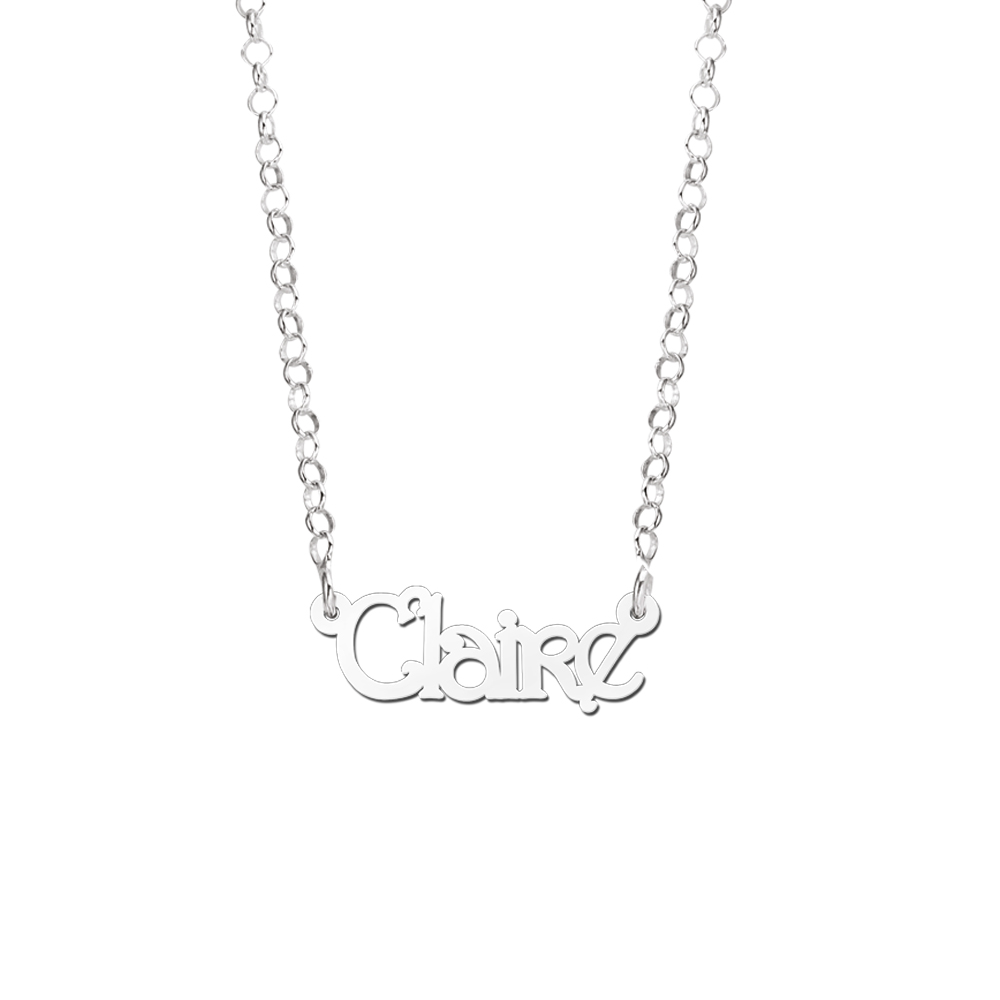 Collar infantil en plata con nombre modelo Claire