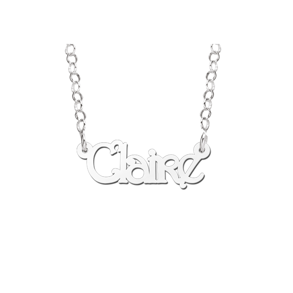 Collar infantil en plata con nombre modelo Claire