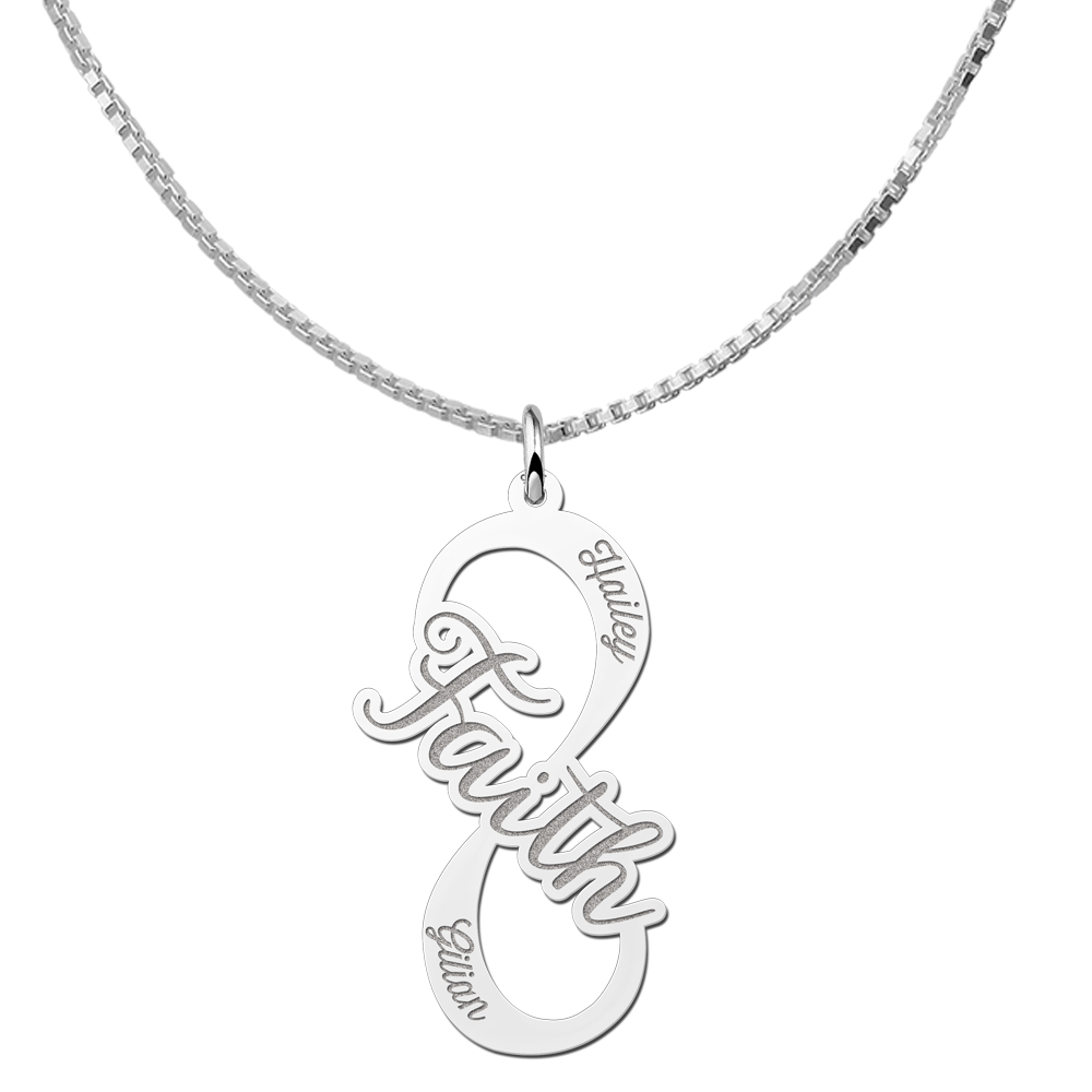 Colgante infinito 'Faith' de plata