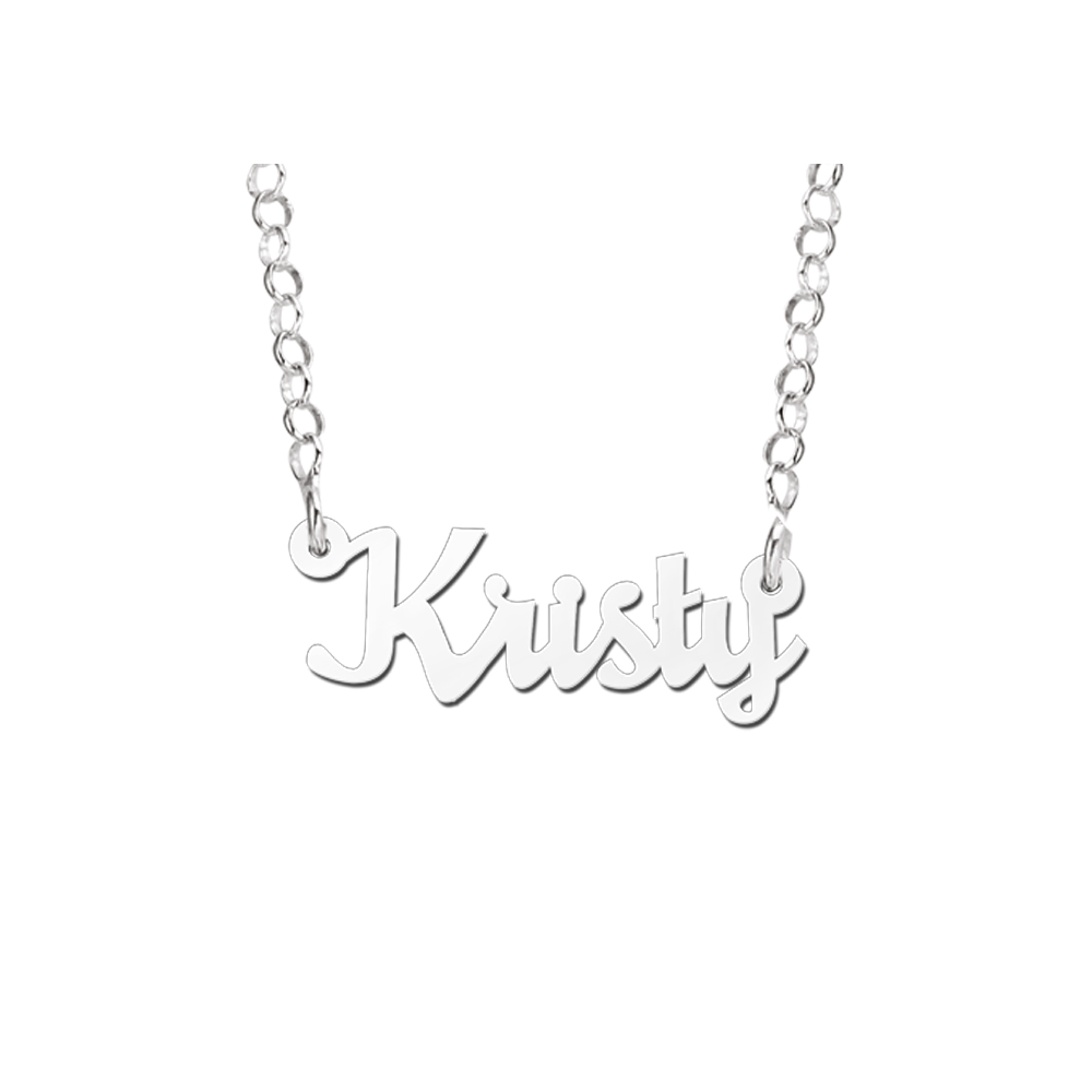 Collar infantil en plata con nombre modelo Kristy