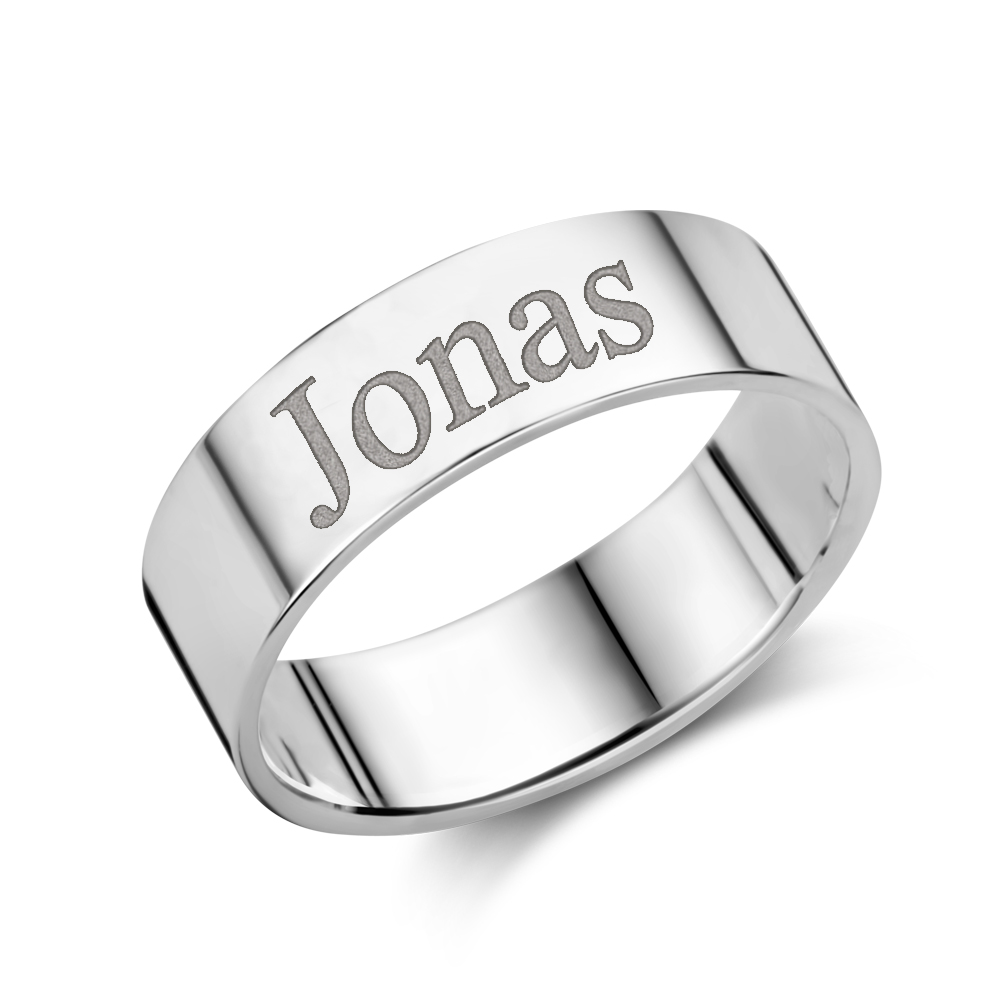 Anillo grabado acero 6 mm