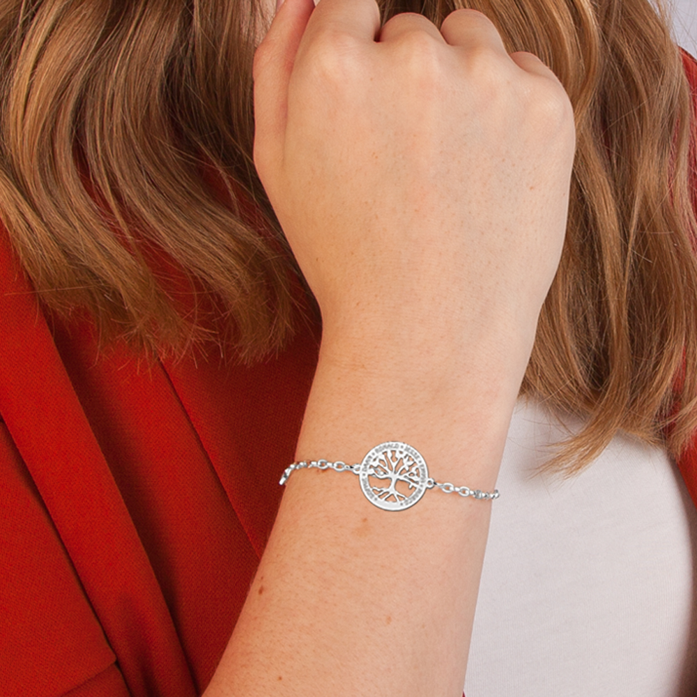 Pulsera de Plata Árbol de la Vida con Nombres