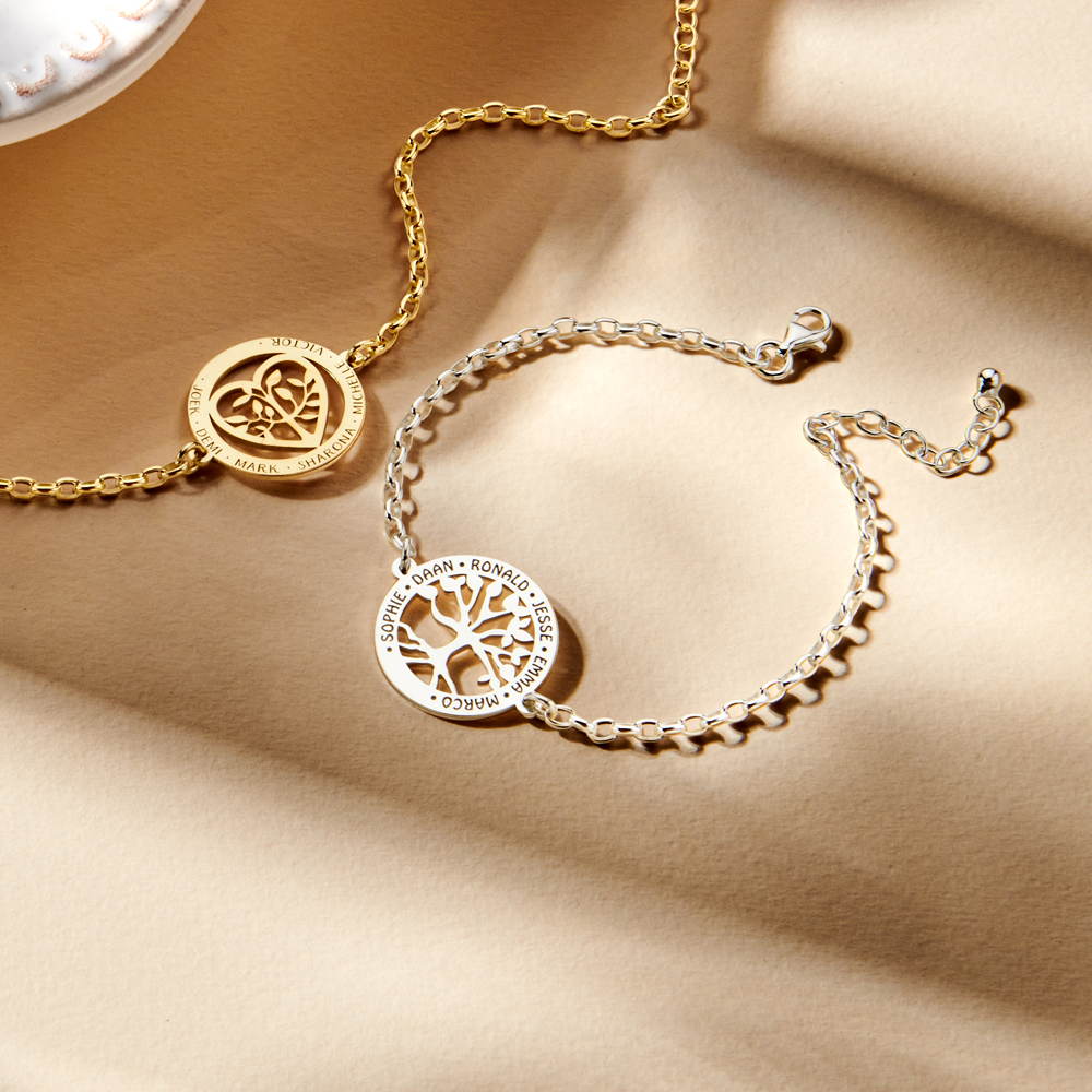 Pulsera de Plata Árbol de la Vida con Nombres