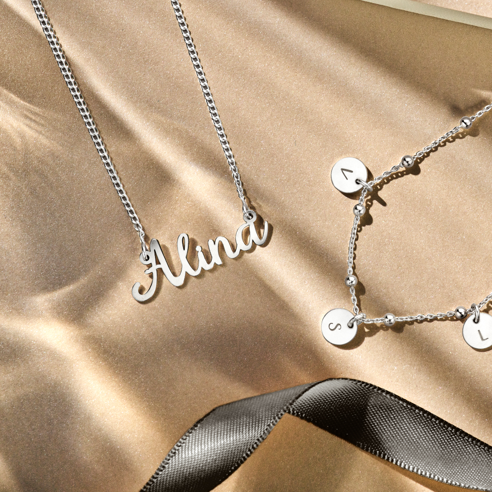 Collar de plata con nombre Alina Collar de plata con nombre Alina