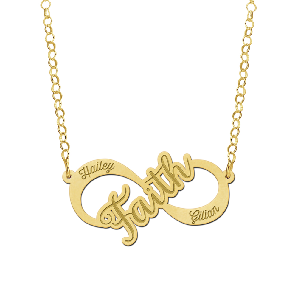 Collar infinito de oro  'Faith'