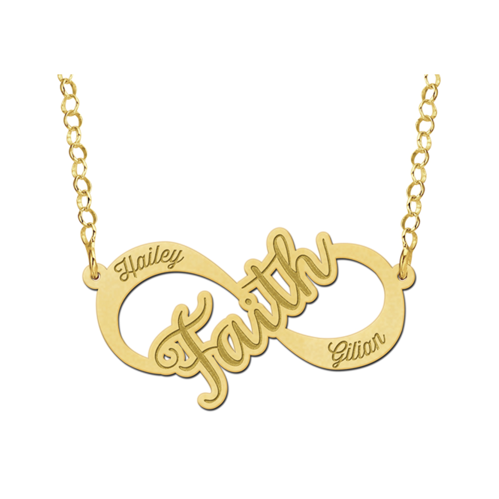 Collar infinito de oro  'Faith'