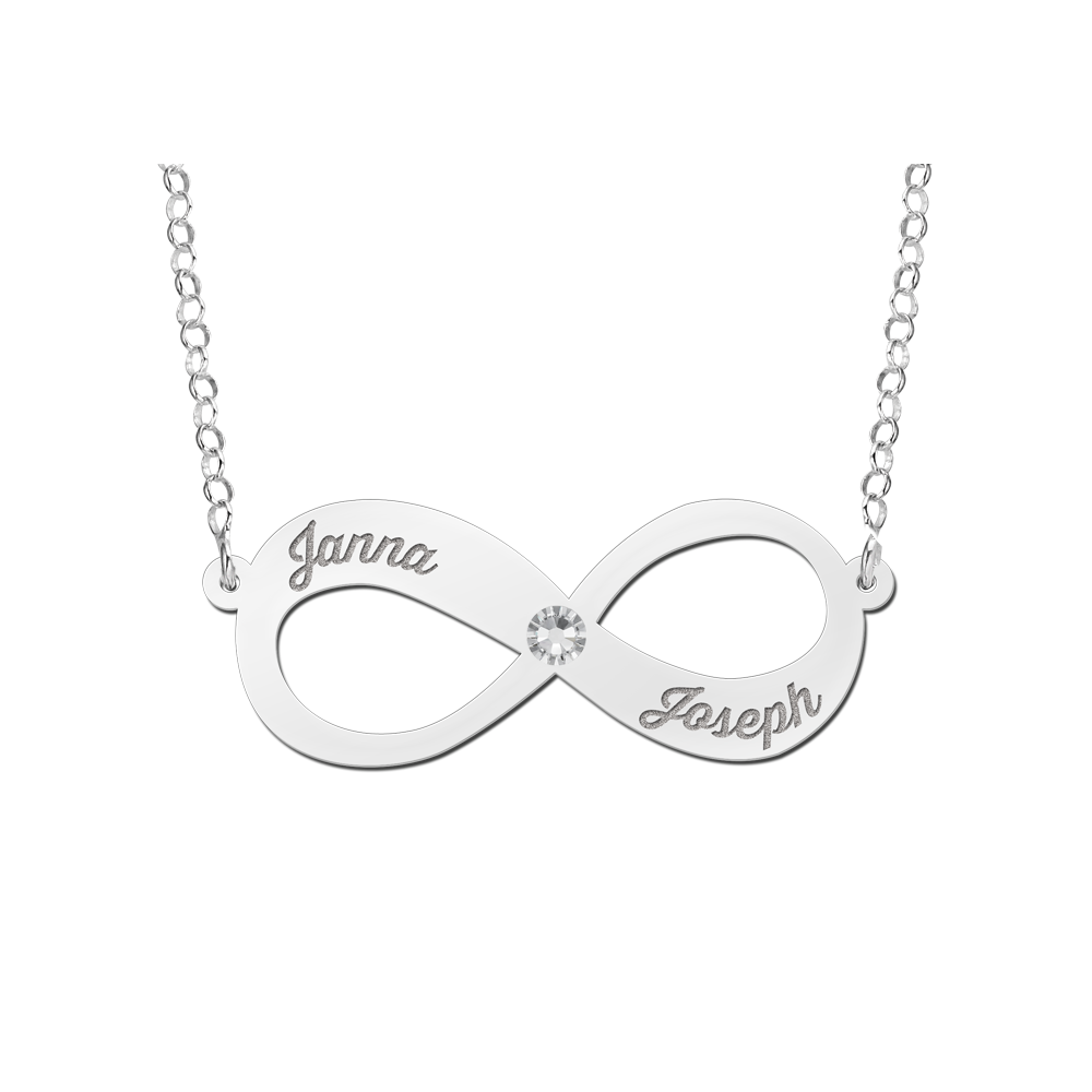 Infinity collar con nombres y zirkón