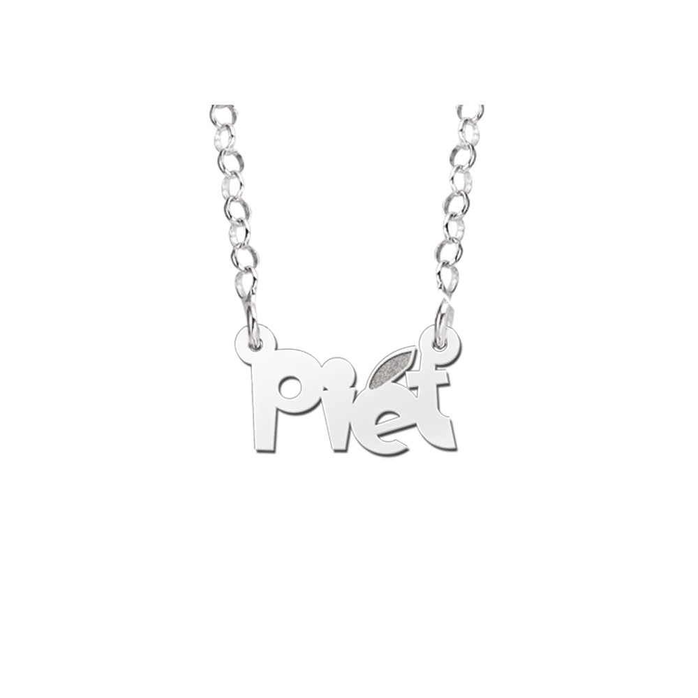 Collar de Plata con Nombre para Niños Modelo Piet