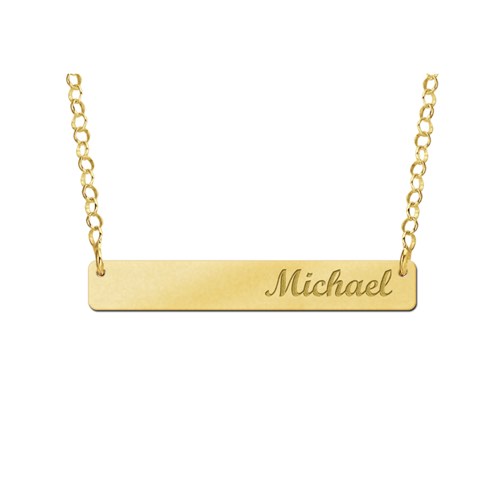 Collar de Barras con Nombre de Oro Modelo Medio Collar de Barras con Nombre de Oro Modelo Medio