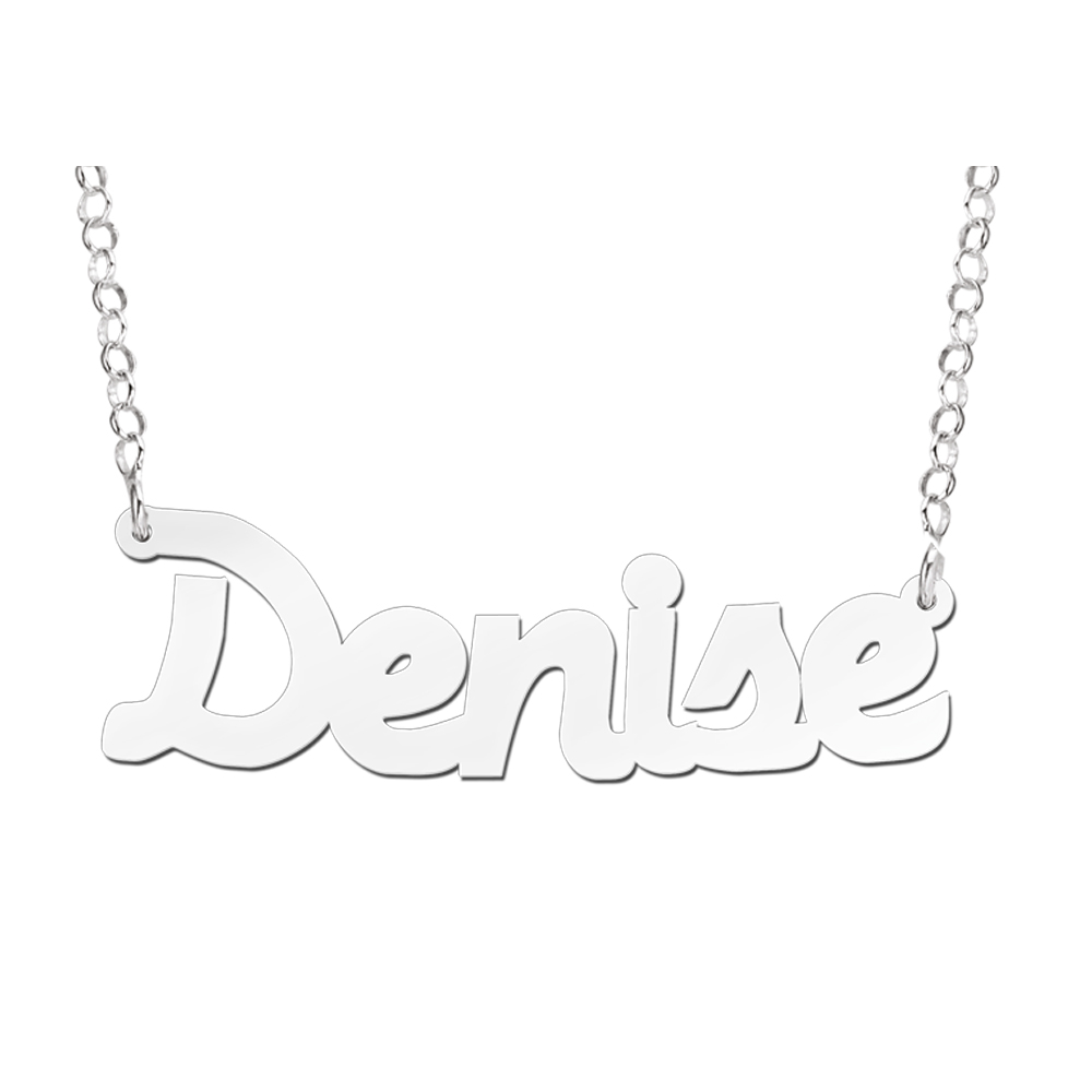 Modelo Denise de collar de plata con nombre Modelo Denise de collar de plata con nombre