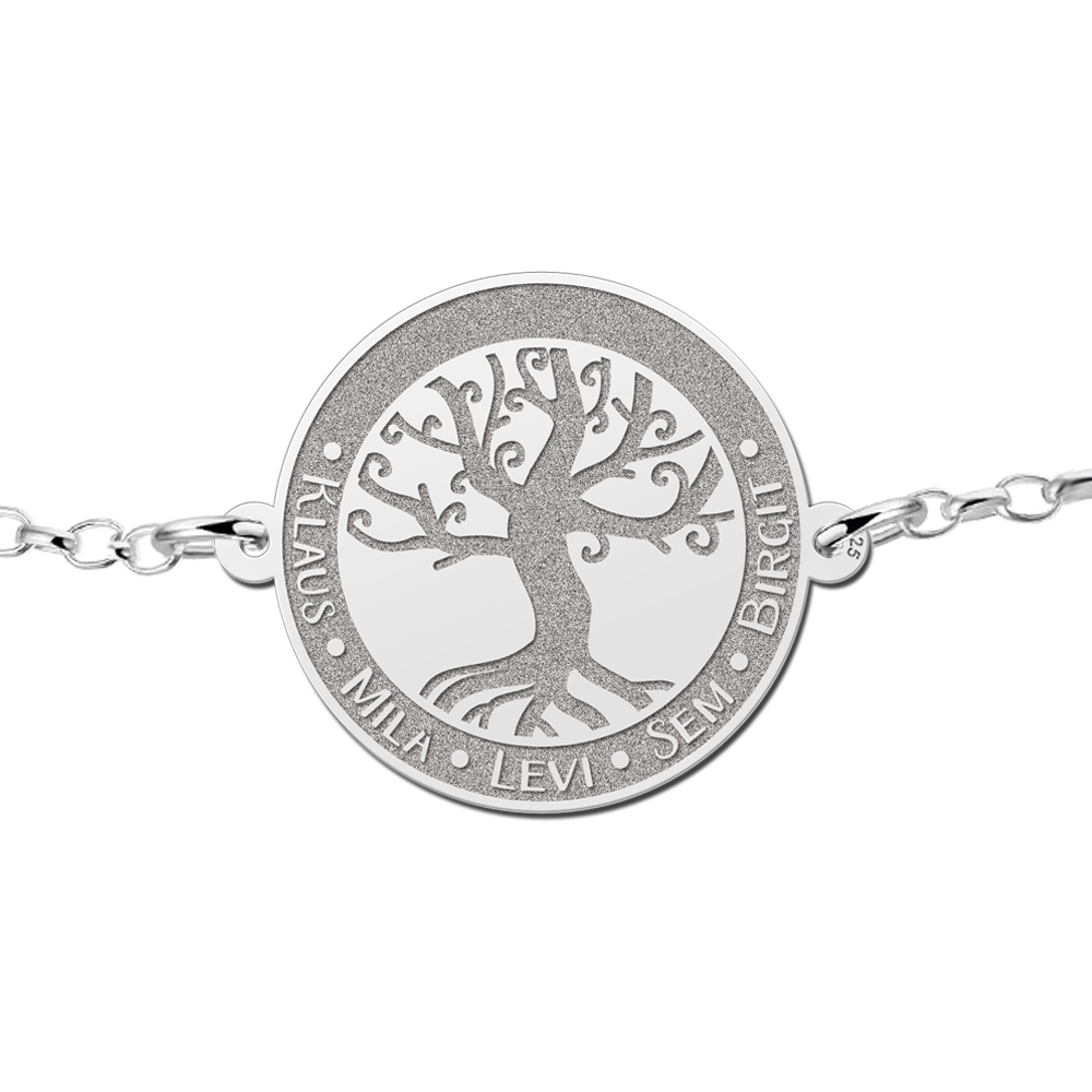 Pulsera de Plata con Árbol de la Vida y Grabado