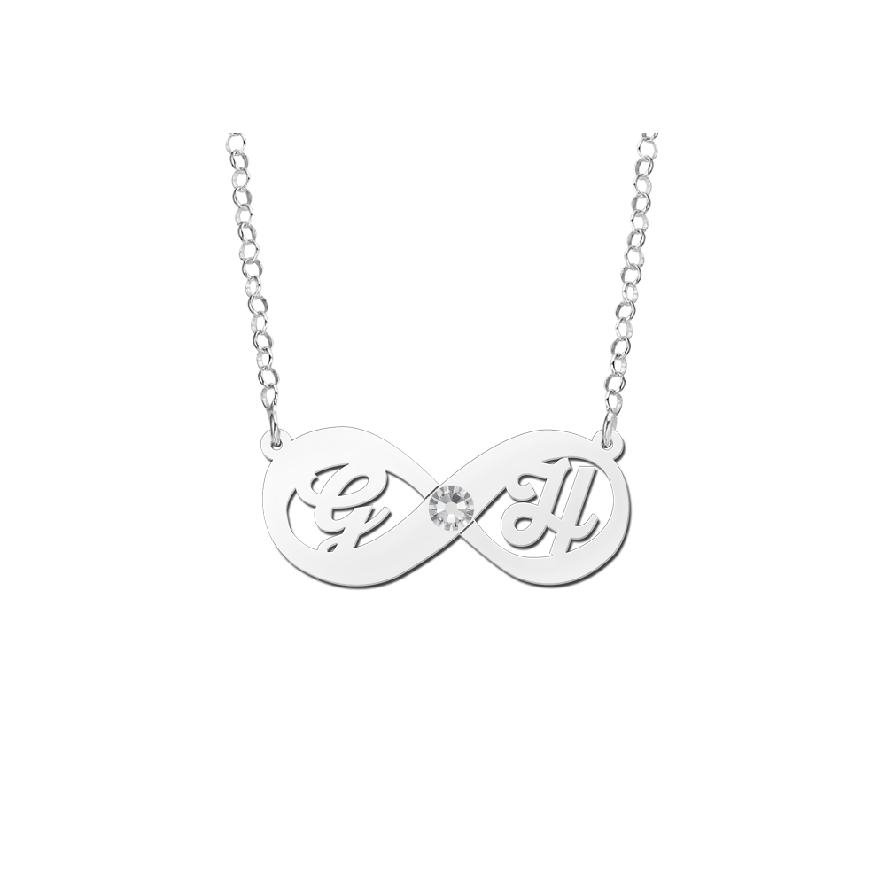 infinity collar con inicial y zirkón