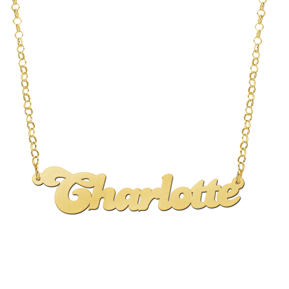 Collar con nombre en chapado en oro modelo Charlotte