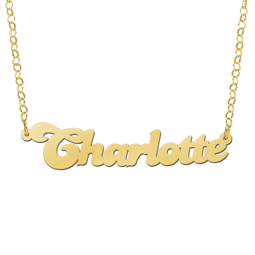 Collar con nombre en chapado en oro modelo Charlotte