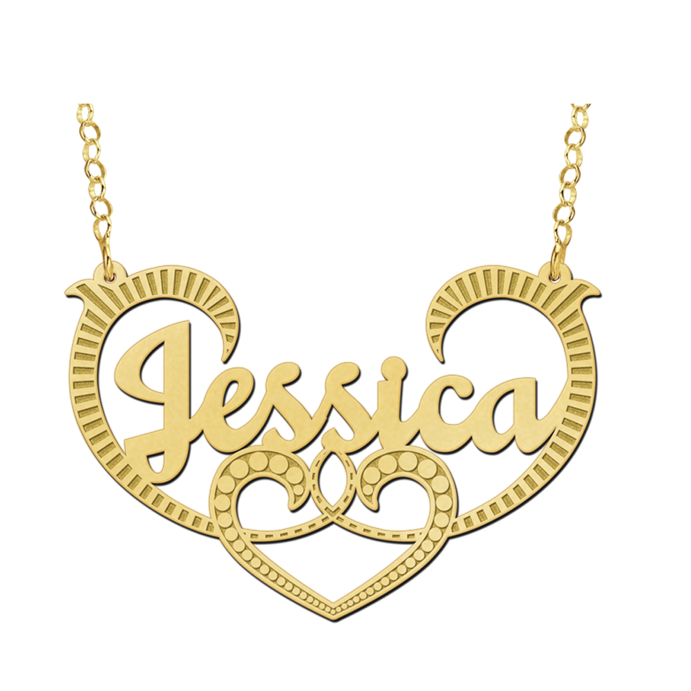 Collar dorado con nombre modelo Jessica