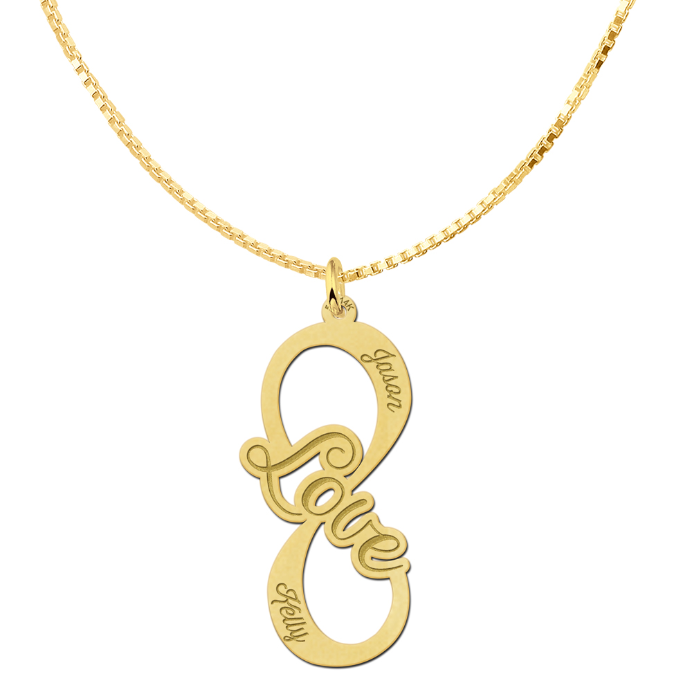 Colgante infinito de oro 'Love'